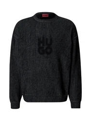 HUGO Sweatshirt Dinkam hellgrau/schwarz