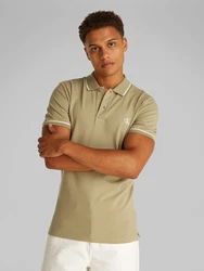 Calvin Klein Jeans Poloshirt hellbraun/weiß