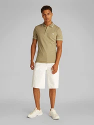 Calvin Klein Jeans Poloshirt hellbraun/weiß
