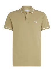 Calvin Klein Jeans Poloshirt hellbraun/weiß