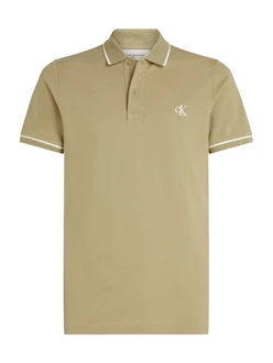 Calvin Klein Jeans Poloshirt hellbraun/weiß