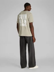 Calvin Klein Jeans T-Shirt taupe/weiß