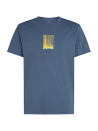 T-Shirt rauchblau / gelb
