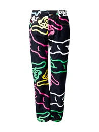 Jeans marine / gelb / grn / pink