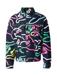 Jacke hellblau / dunkelblau / grn / pink
