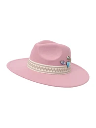 Kamila ikl Hut 'Ruby' ecru / hellblau / brokat / rosa