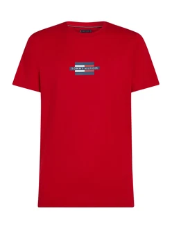 TOMMY HILFIGER T-Shirt dunkelblau/blutrot/weiß