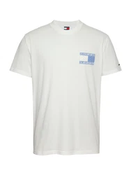 Tommy Jeans T-Shirt taubenblau/weiß