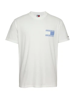Tommy Jeans T-Shirt taubenblau/weiß