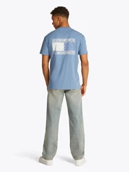 Tommy Jeans T-Shirt rauchblau/weiß