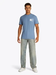 Tommy Jeans T-Shirt rauchblau/weiß