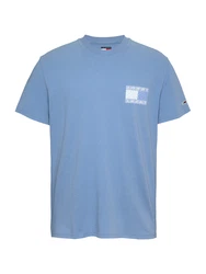 Tommy Jeans T-Shirt rauchblau/weiß