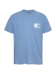 T-Shirt rauchblau / wei