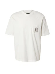 ARMANI EXCHANGE T-Shirt dunkelbeige/offwhite