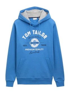 TOM TAILOR Sweatshirt Hoodie mit Print (1043292) azur/schwarz/weiß