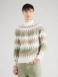 DRYKORN Pullover PIREO hellbraun/oliv/weiß