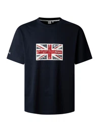 T-Shirt 'UNION' marine / rot / wei