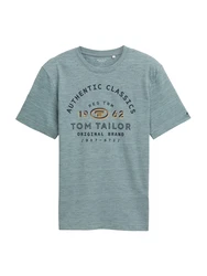 TOM TAILOR T-Shirt gelb / grau / schwarz