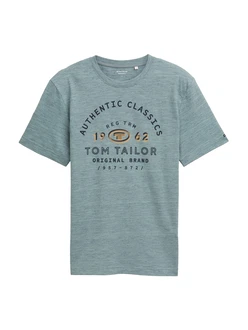 TOM TAILOR T-Shirt gelb / grau / schwarz