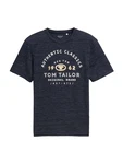 TOM TAILOR T-Shirt beige/dunkelblau/weiß