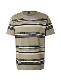 T-Shirt 'Vintachi' khaki / schwarz / wei