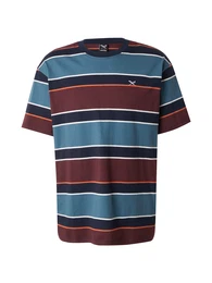 T-Shirt 'Paulo' dunkelblau / orange / burgunder / wei