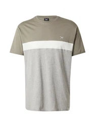 iriedaily T-Shirt Court hellgrau/khaki/weiß