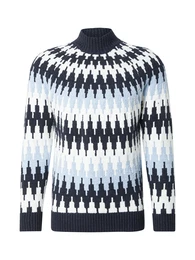 Pullover 'PIREO' nachtblau / hellblau / wei