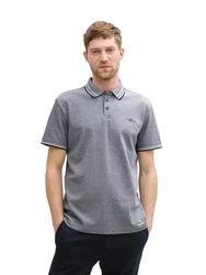 TOM TAILOR Poloshirt rauchblau/weiß