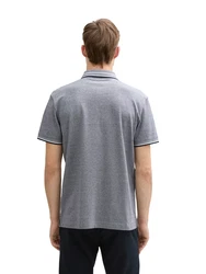 TOM TAILOR Poloshirt rauchblau/weiß