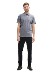 TOM TAILOR Poloshirt rauchblau/weiß