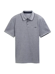 TOM TAILOR Poloshirt rauchblau/weiß