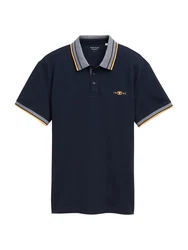 TOM TAILOR Poloshirt marine / blaumeliert / orange