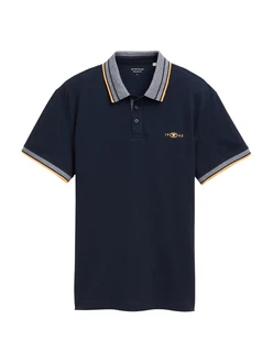 TOM TAILOR Poloshirt marine / blaumeliert / orange TOM TAILOR Poloshirt marine / blaumeliert / orange