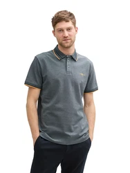 TOM TAILOR Poloshirt blaumeliert/hellorange/schwarz