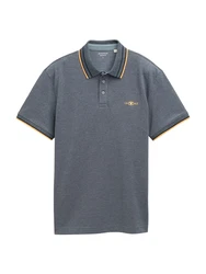TOM TAILOR Poloshirt blaumeliert/hellorange/schwarz