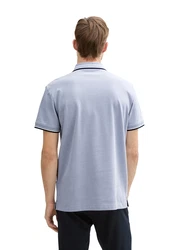 TOM TAILOR Poloshirt blau/weiß