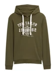 TOM TAILOR Hoodie Sweatshirt mit Logo Print Dunkelgrün/Khaki TOM TAILOR Hoodie Sweatshirt mit Logo Print Dunkelgrün/Khaki