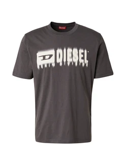 DIESEL T-Shirt 'T-ADJUST-Q7' anthrazit/weiß