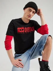 DIESEL T-Shirt 'T-ADJUST-Q7' knallrot/schwarz