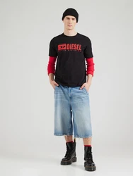 DIESEL T-Shirt 'T-ADJUST-Q7' knallrot/schwarz