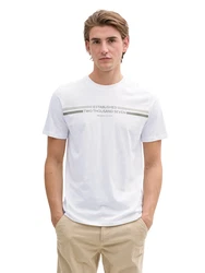TOM TAILOR DENIM T-Shirt khaki/oliv/weiß