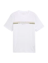 TOM TAILOR DENIM T-Shirt khaki/oliv/weiß