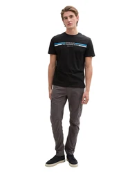 TOM TAILOR DENIM T-Shirt blau / schwarz / weiß