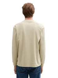 TOM TAILOR Denim T-Shirt Relaxed Fit Henley Langarmshirt beige