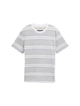 TOM TAILOR DENIM T-Shirt graumeliert/grün/offwhite