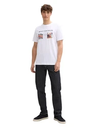 TOM TAILOR DENIM T-Shirt beige/dunkelorange/schwarz/weiß