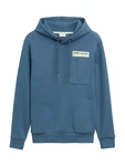 TOM TAILOR Sweatshirt Hoodie mit Taschen blau/weiß