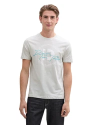TOM TAILOR DENIM T-Shirt azur/hellgrau/weiß