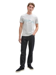 TOM TAILOR DENIM T-Shirt azur/hellgrau/weiß